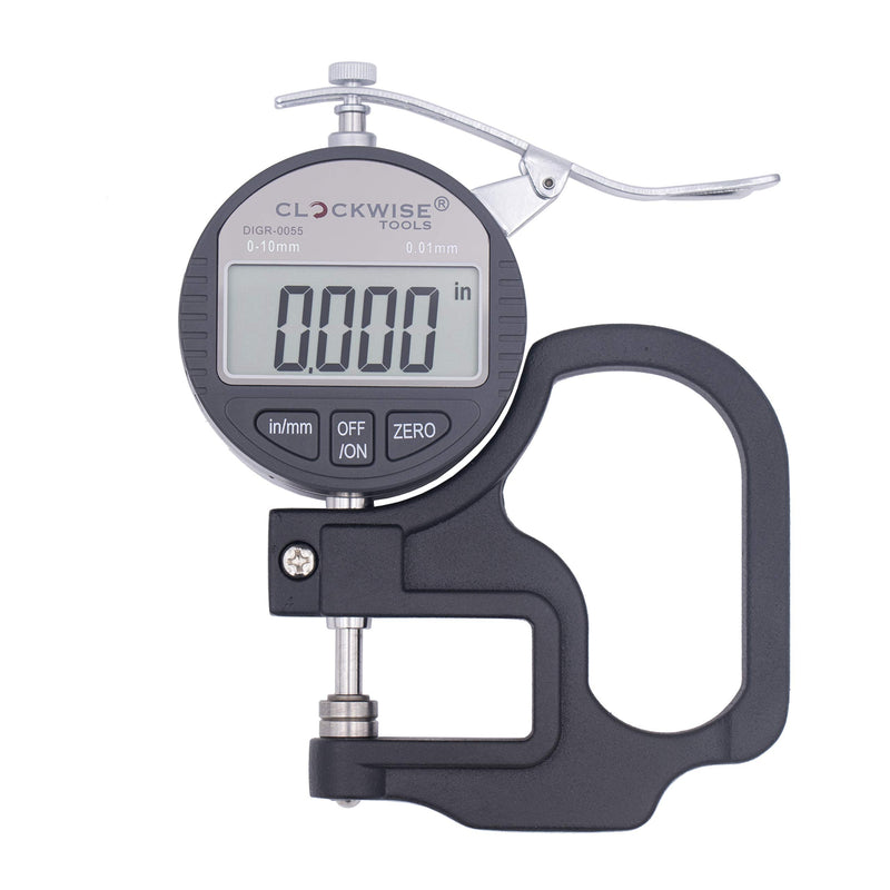 Clockwise Tools Digital Thickness Gauge, DTGR-0055 0-0.4 inch/10mm, 0.0005"/0.01mm Resolution Resolution 0.0005"/0.01mm