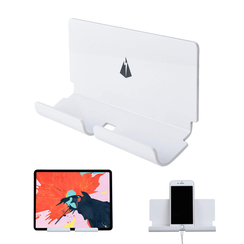 TXEsign Adhesive Wall Phone Tablet Holder Mount Stand for Tablet Smartphones eReader Wall Holder Mount Shelf (White) Tablet Holder (White)