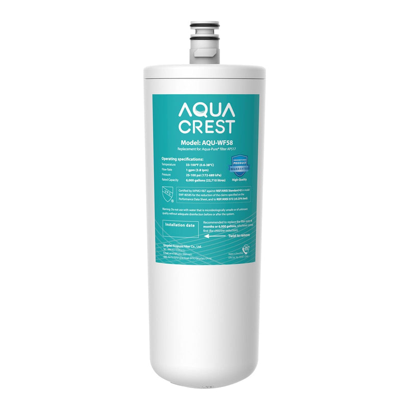 AQUA CREST AP517 Under Sink Water Filter, Replacement for Aqua-Pure® AP517, AP51711, AP510, AP517EA, NSF/ANSI 42 Certified, 6000 Gallons Extended Lifespan, More Pure Enjoyment, 1 Pack