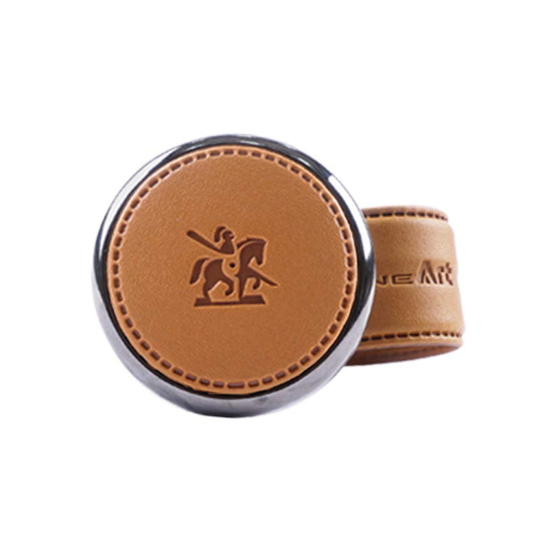 BLACKSUIT Leather Power Knob - Vehicle Handle Spinner Steering Wheel Knob (Orange Brown) Orange Brown