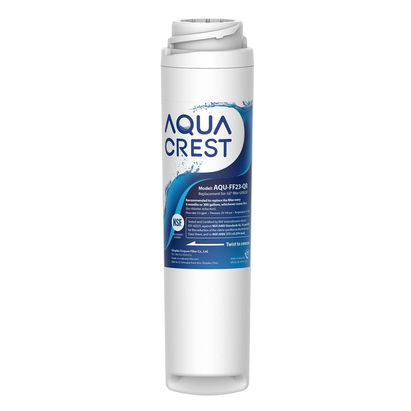 AQUA CREST GXRLQR Under Sink Water Filter, NSF/ANSI 401 Certified, Replacement for GE SmartWater Twist and Lock In-Line GXRLQR Water Filter, Reduces PFAS, PFOA/PFOS, 1 Pack
