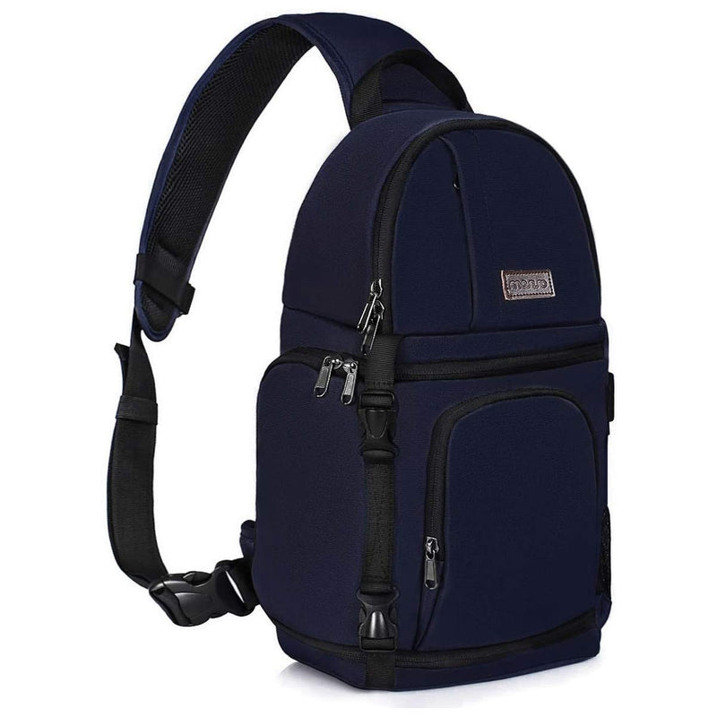 MOSISO Camera Sling Bag, DSLR/SLR/Mirrorless Camera Case Camera Backpack | Shockproof Photography Bag with Tripod Holder&Removable Modular Inserts Compatible with Canon/Nikon/Sony/Fuji, Navy Blue
