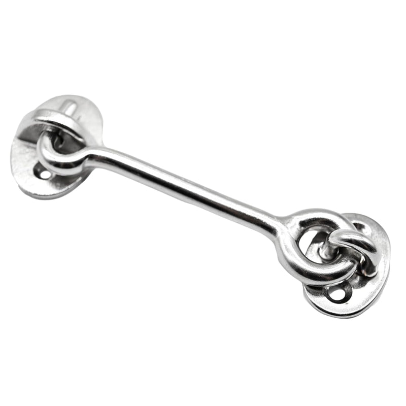 MARINE CITY Buckle Cabin Hook and Eye Latch, 316 Grade Stainless Steel, Wind Proof Shed Safety Stopper, Silent Holders Catch Lock, 3 Inches, Ideal for Marines, Boats, Ships, Yachts (Pack of 1) 3”