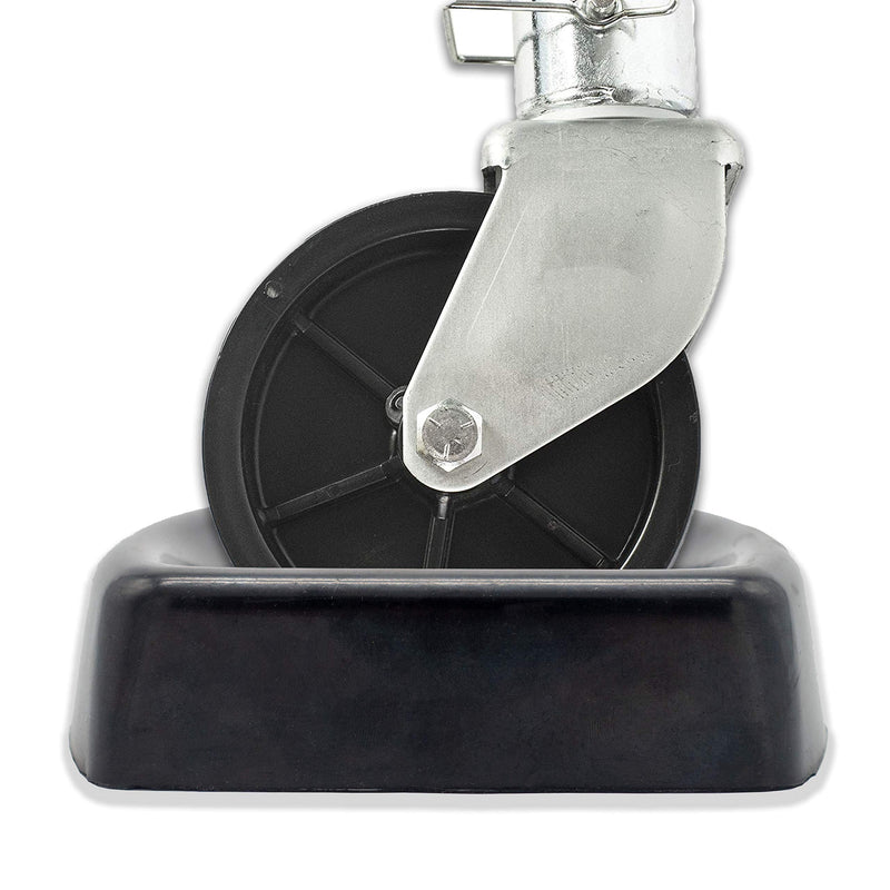 Jack Caster Wheel Dock for Caravans and Trailers - Heavy Duty Rubber Stabilizer Chock for 6 Inch Jockey Wheels Only