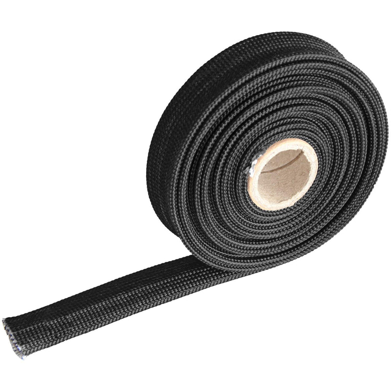 Heat Hose Fiberglass Wrap Shield Sleeve- 1/2" ID x 10'Black Adjustable Hose Heat Shield Spark Plug Wire fuel line Roll For Car Wire Loom cable Brake Line Cable Black