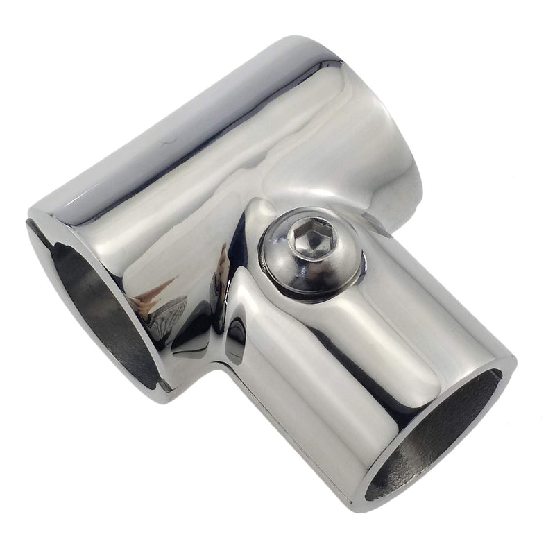 NRC&XRC Heavy Duty 316 SS Polished Boat Hand Rail Fitting- 90 Degree T/Tee Hinged/Split for 7/8" OR 1 INCHTube 7/8"