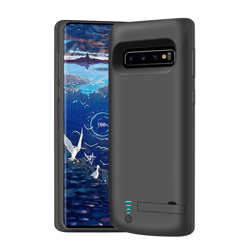 Battery Case for Samsung Galaxy S10, 5000mAh Rechargeable Extended Battery Charger Case, Adds 1.5X Extra Juice (6.1 Inches) Black