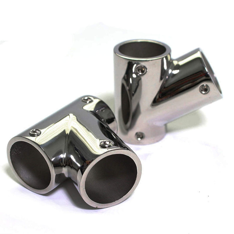 NRC&XRC Marine Grade 316 Stainless Steel Polished Left and Right Hand Rail Fitting- 60 Degree T/Tee for 1" Tube 1"