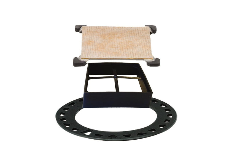 Schluter Kerdi-Drain Grate Kit Tile with Integrated Slope Bonding Flange - Ideal for Bathroom or Wet Rooms - 4", Adjustable - KD4GRKECS