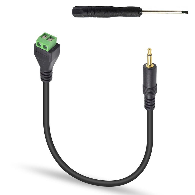 Poyiccot 3.5mm (1/8") TS Mono Male to 2 Pin Screw Terminal Female Headphone Balun Solderless Converter Adapter Cable 30cm (3.5mm M/ 2pin) 3.5mm to 2 pin screw terminal