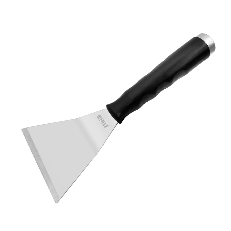 CHILI TOOLS 4 Inch Bent Stainless Steel Chisel Pole Scraper - Heavy Duty Wall Scraper, Paint Wallpaper Putty Adhesive Removal, Popcorn Ceiling Drywall Repair, Fits CHILI Extension Pole, Made In Taiwan 4" Bent