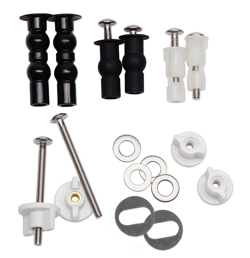 Hibbent Universal Toilet Seats Screws and Bolts, Metal Toilet Seat Hinges Bolt Screws with Fixings Expanding Rubber, Toilet Seat Replacement Parts Kit(5 Choices)