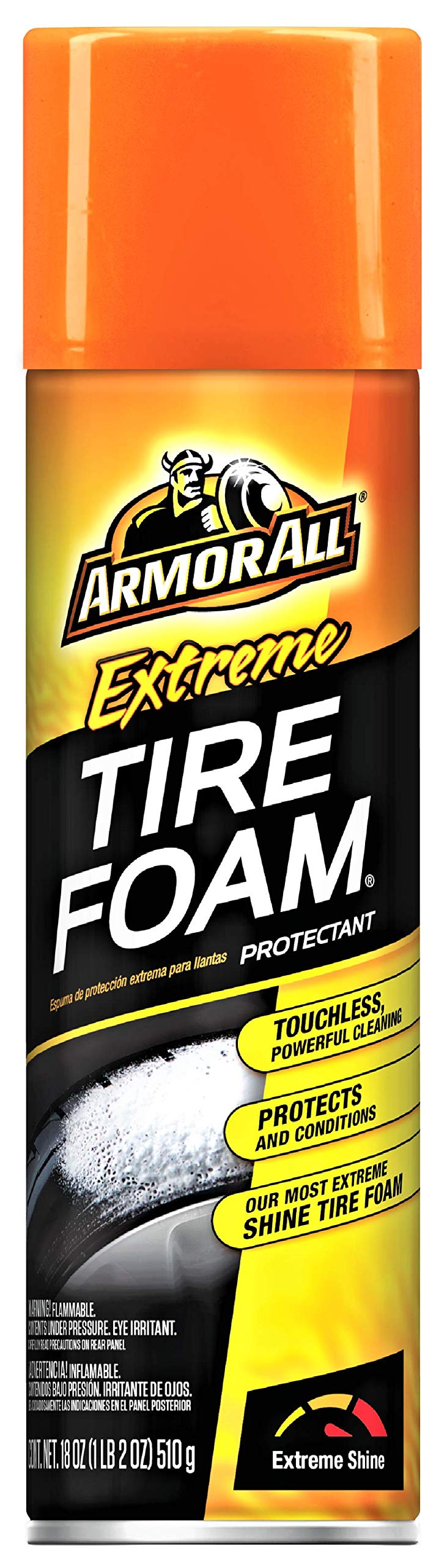 Armor All Extreme Car Tire Foam, Tire Cleaner Spray for Cars, Trucks, Motorcycles, 18 Oz Each 18 Ounce (Pack of 1) 18 Oz (Extreme)