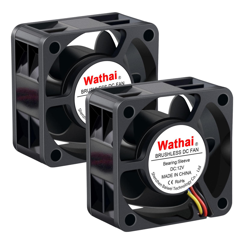 Wathai 40mm x 20mm 3pin Computer Case Fan 12V High Speed Replacement for DIY CPU Cooler, Routers, Switches, NAS,DVRs Cooling 2 Pack 12V Sleeve 3pin