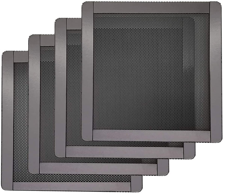 120mm PC Computer Case Fan Magnetic Frame Dust Filter Screen Dustproof Case Cover, Ultra Fine PVC Mesh, Black Color - 4 Pack 120X120mm