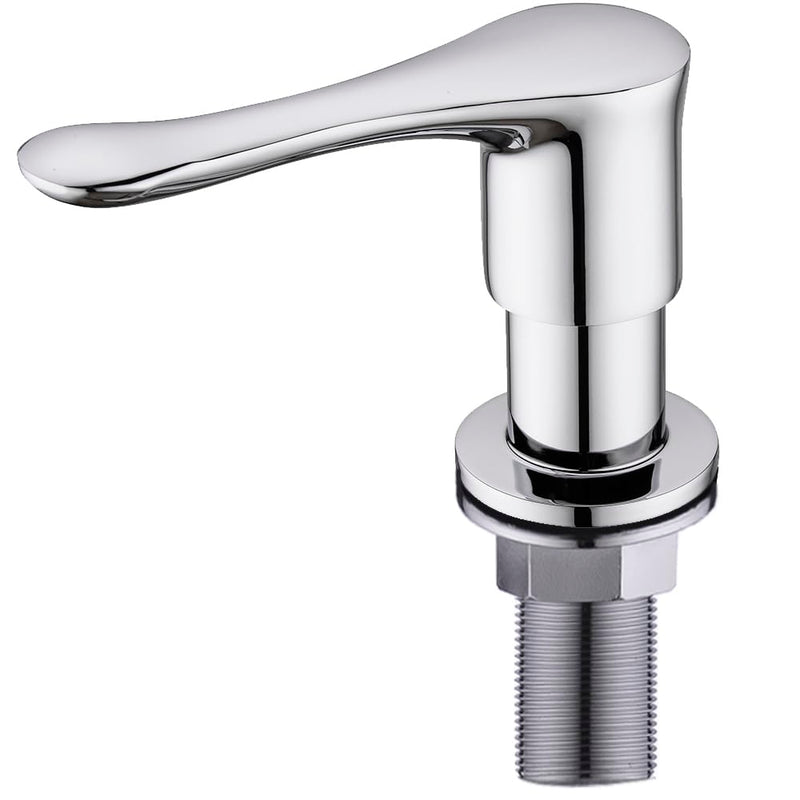 Kitchen Sink Soap Dispenser Chrome, Solid Brass Pump Head Sink Refillable Bottle, Spot Resist Stainless Chrome Aj-f062 with Bottle