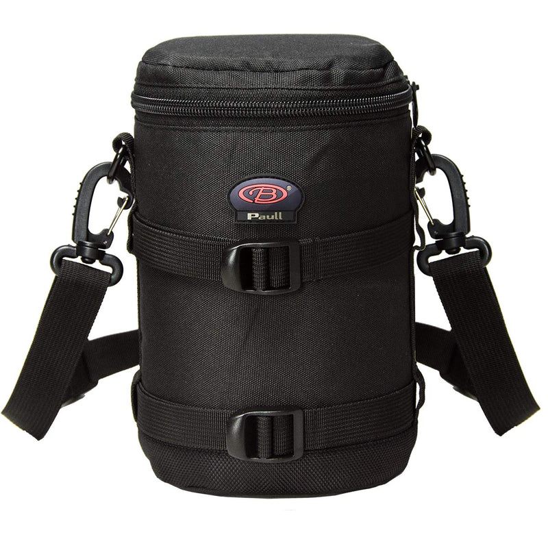 DSLR Camera Lens Case Pouch Bag for Lenses up to 4.33" x 6.70" | Lightweight Padded Lens Case with Zipper, Soft Lining & Carrying Strap, Protects Lenses from Dust, Scratches & Water BL-0006