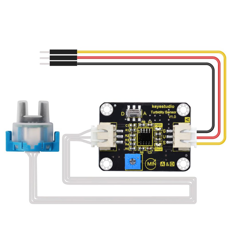 KEYESTUDIO Turbidity Sensor Module V1 for Arduino,Water Quality Monitor Particles Water/Liquid Turbidity Level Tester