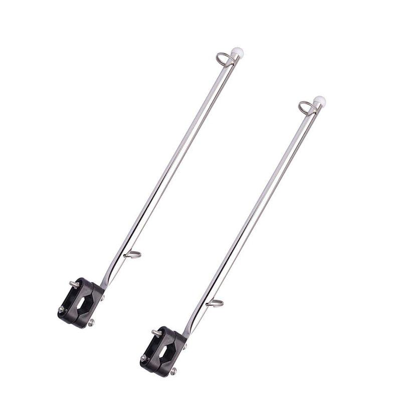 2 PCS Stainless Steel Rail Mount Boat Pulpit Staff, boat yacht marine flag pole(7/8" - 1")