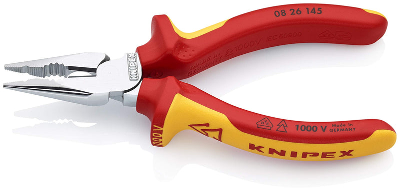 KNIPEX - 08 28 145 US Tools - Needle-Nose Combination Pliers, 1000V Insulated (0828145US) 1000V Insulated Handles
