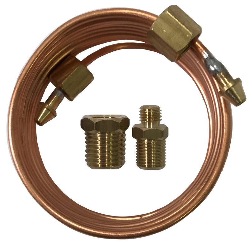 Sherco-Auto Mechanical Oil Pressure Gauge 72" Inch Copper Line Tubing Install Kit w/Fittings