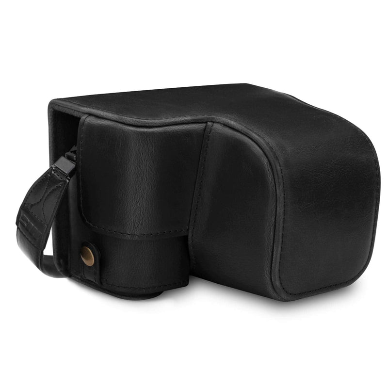 MegaGear MG1651 Ever Ready Leather Camera Case Compatible with Sony Alpha A6400 (16-50mm) - Black Sony Alpha A6400 (16-50mm)