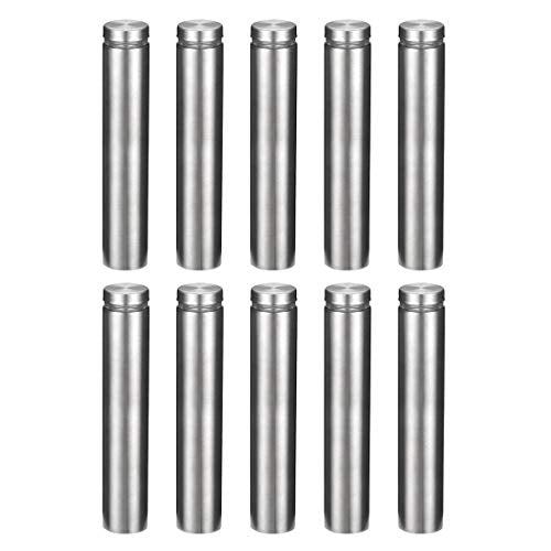 uxcell 3/4 Dia x 4"(19x100mm) Standoff Screws Wall Mount Sign Holders Acrylic Glass Nails 10pcs 19mmx100mm