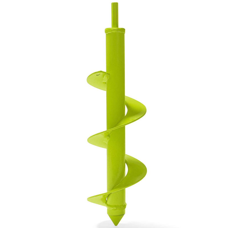 XtremepowerUS Garden Plant Flower Bulb Auger 3.5” x 12” Inch Rapid Planter Post or Umbrella Hole Digger for 3/8” Hex Drive Drill, Lime Green