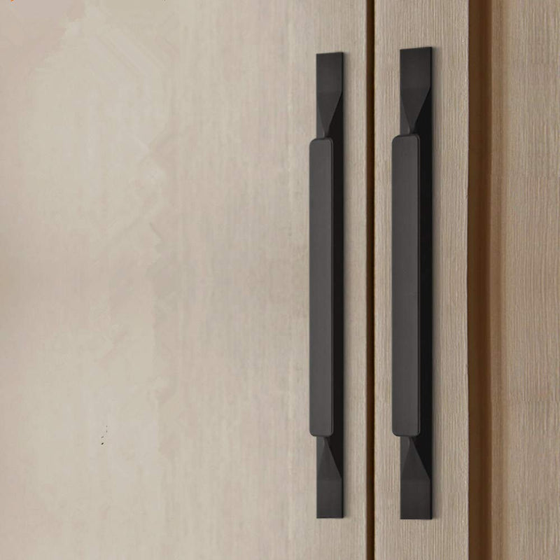 Kitchen Cabinet Pulls - Black Cabinet Handles - 5 Pack Long Cabinet Hardware for Drawers Dresser Furniture Pulls (5.04 inches Hole Center - 7.87 inches Length) 5.04 inches Hole Center - 7.87 inches Length