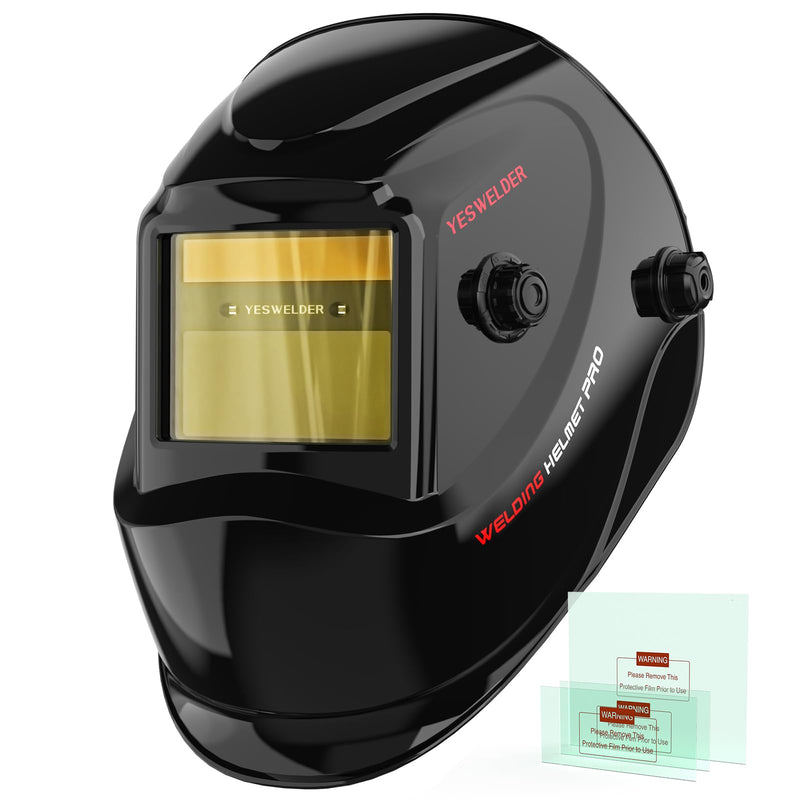 YESWELDER Auto Darkening Welding Helmet, 1/1/1/1 True Color Solar Powered Welding Hood with 2 Arc Sensors, Blue Light Blocking Welder Mask for TIG MIG ARC and Grind LYG-L600A