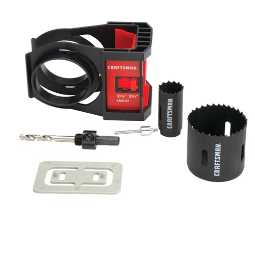 CRAFTSMAN Hole Saw Kit, Bi-Metal Door Lock Installation Kit for Wood and Metal Doors (CMAH1MDL) Metal Door