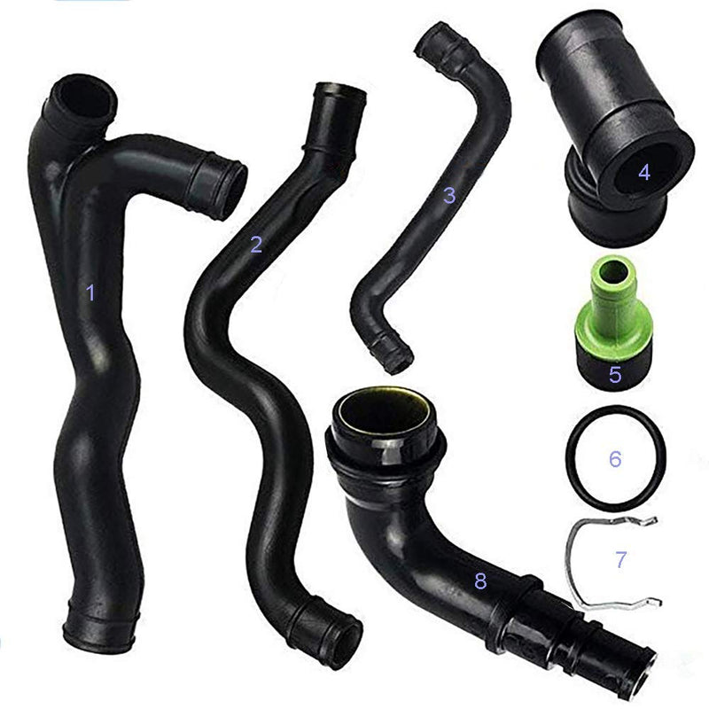 06A103213F Engine Crankcase Breather Hose Fit for Jetta for Audi VW 1.8T MK4 (8Pieces)