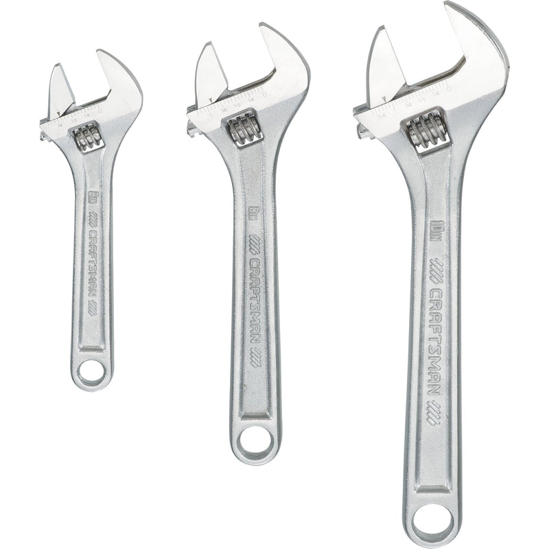 CRAFTSMAN Adjustable Wrench Set, 3-Piece All Steel, Metirc and SAE Scale (CMMT12001) Adjustable (Pack of 1)