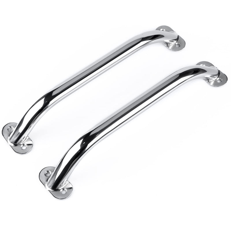 12" Oval Handrail Polished Grab Handle Stainless Steel Handrail for Marine Yacht/RV (2PCS)