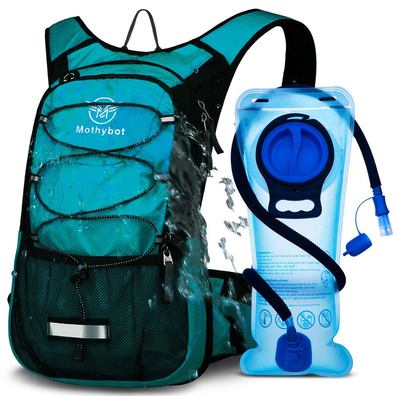 Hydration Pack, Insulated Hydration Backpack with 2L BPA Free Water Bladder and Storage, Hiking Backpack for Men, Women, Kids for Running, Cycling, Camping - Keep Liquid Cool up to 5 Hours Emerald