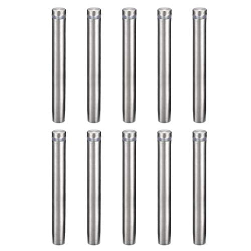 uxcell 1/2 Dia x 4"(12x100mm) Standoff Screws Wall Mount Sign Holders Acrylic Glass Nails 10pcs 12mmx100mm