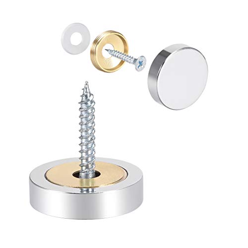 uxcell Mirror Screws Decorative Caps Cover Nails Polished Stainless Steel 25mm 8pcs 25 mm