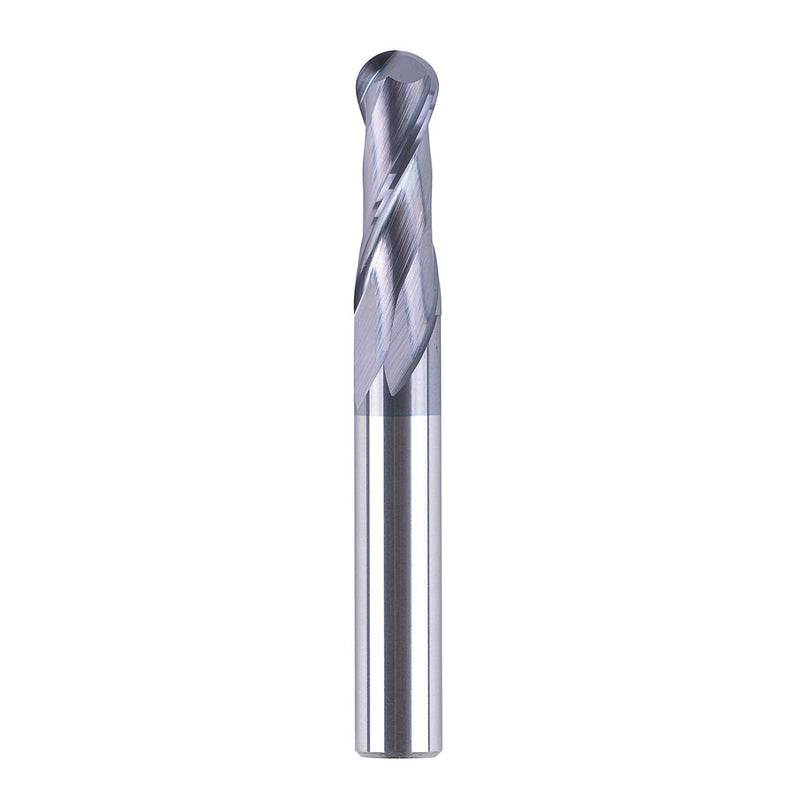 SpeTool 14412 Ball Nose Carbide End Mill CNC Cutter Router Bits Double Flute Spiral Milling Tool 3/8 inch Shank with 3 inch OVL