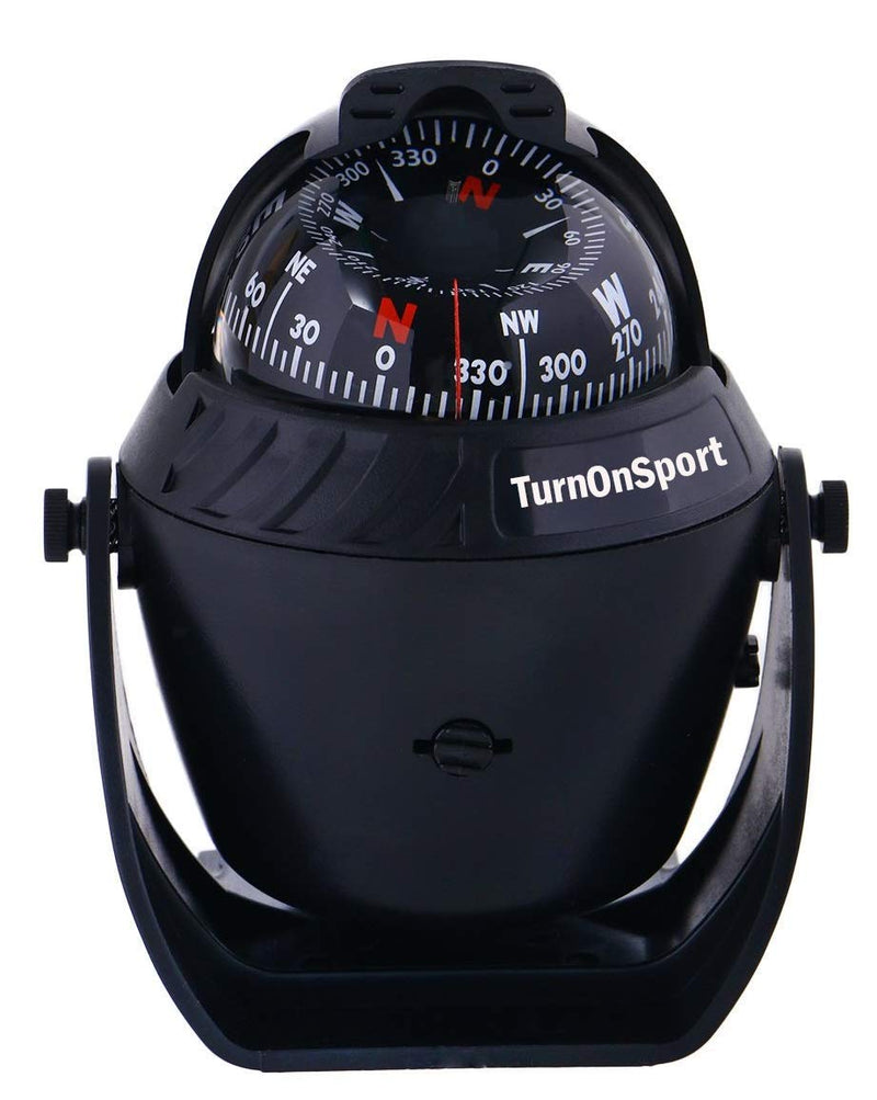 Boat Compass Dash Mount Flush - Boating Compass Dashboard Suction - Navigation Marine Compass Boats Surface Mount - Illuminated Dashboard Compass Ship - Electronic Sea Compass Black