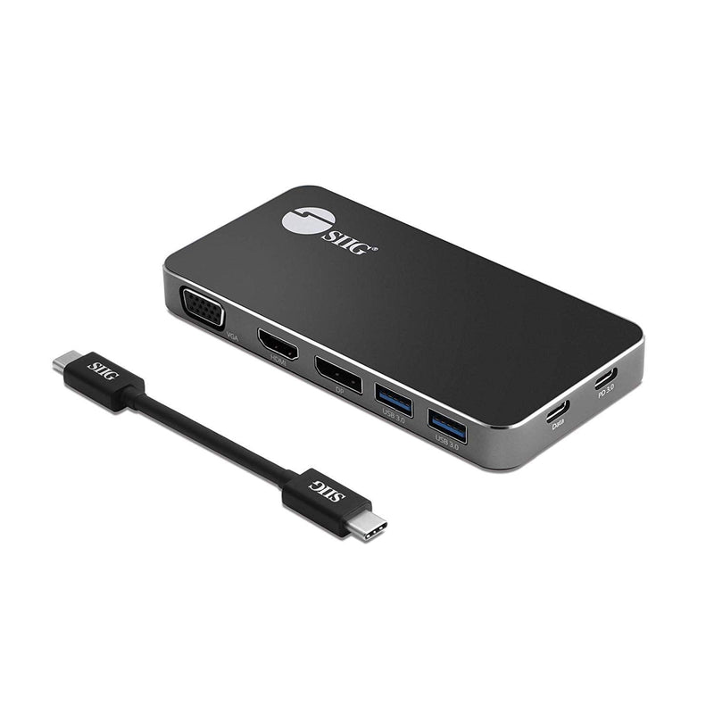 SIIG 4K USB-C MST Laptop Docking Station Thunderbolt 3 Compatible with 100W PD Supports Windows & Chromebooks, Mac M1/M2/M3 Pro/Max for Single Extend Video Output only