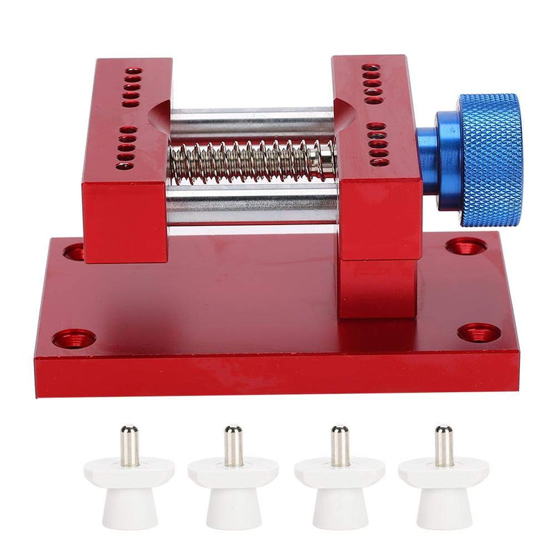 Adjustable Watch Case Holder, Metal Wristwatch Repairing Open Case Holder Watch Strap Remover Base Movement Repair Tool Watchmaker Tool (Red) Red
