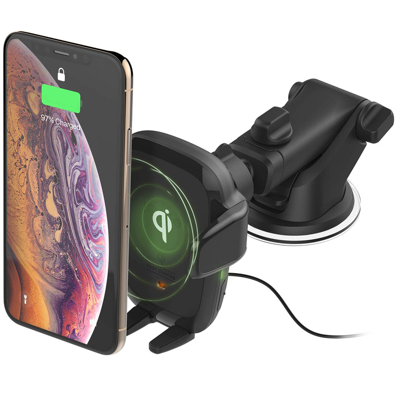 iOttie Auto Sense Qi Wireless Car Charger - Automatic Clamping Dashboard Phone Mount with Wireless Charging for iPhone, Samsung Galaxy, Google Pixel, Huawei, LG, and Other Smartphones Dash & Windshield AutoSense 1