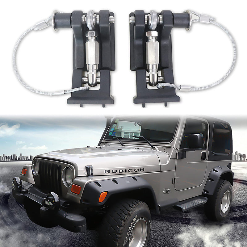 TJ Hood Latches for Jeep Wrangler, Locking Hood Latch for 1997-2006 Jeep Wrangler TJ Accessories, Upgrade, Eliminate Hood Flutter Bounce,1Pair For 1997-2006 Jeep TJ