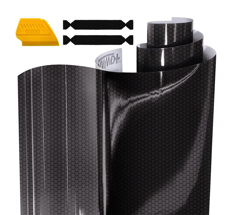 VViViD Hex+ Dark Smoke High Gloss Air-Tint Headlight (16" x 60" (w/Toolkit)) 16" x 60"