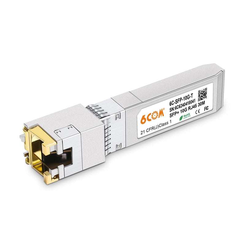 1.25G/2.5G/5G/10GBase-T SFP+ Transceiver, 10G SFP+ to RJ45 Copper Module, CAT.6a/7, up to 30 Meters, for Cisco SFP-10G-T-S, Ubiquiti uacc-cm-rj45-mg, D-Link, Supermicro, MikroTik S+RJ10 and More 10GBase-T: 30m