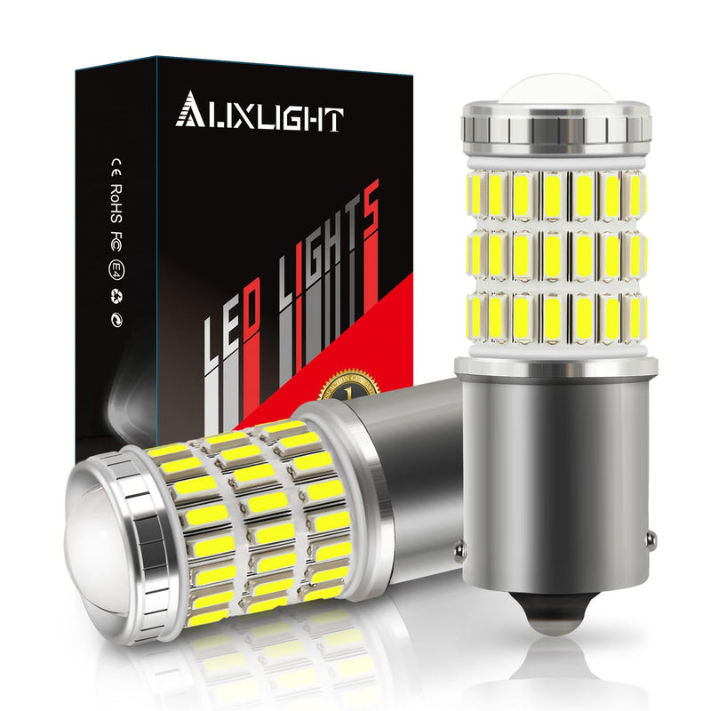 AUXLIGHT 1156 BA15S 1003 1156A 1141 7506 LED Bulbs Xenon White, Ultra Bright 60-SMD LED Replacement for Back Up/Reverse Lights, Brake/Tail Lights, Turn Signal/Parking or Running Lights (Pack of 2)