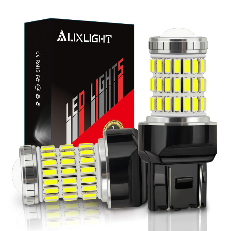 AUXLIGHT 7440 7441 7443 7444 T20 992 W21W LED Bulbs Xenon White, Ultra Bright 60-SMD LED Replacement for Back Up/Reverse Lights, Brake/Tail Lights, Turn Signal/Parking or Running Lights (Pack of 2)