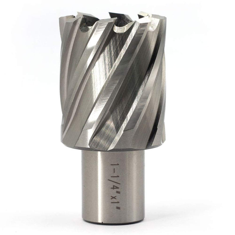Annular Cutter JESTUOUS 3/4 Inch Weldon Shank 1-1/4 Cutting Diameter 1 Cutting Depth with Two-Flat HSS Kit for Magnetic Drill Press,1 Piece