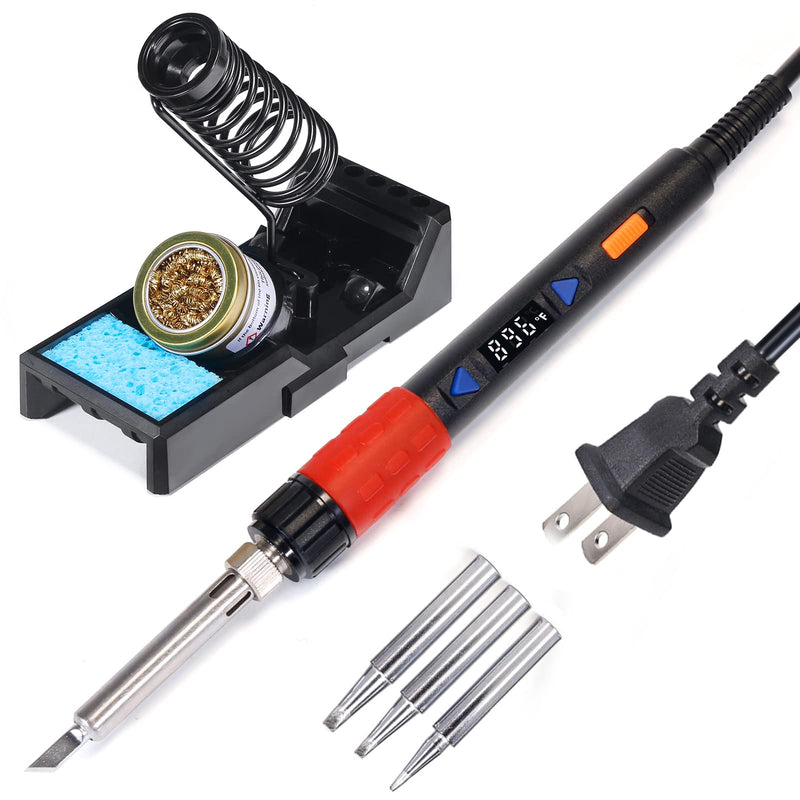 YIHUA 928D-III Soldering Iron,110W High Power, Fully Digital Display °F /°C- Temperature Control Soldering Tool, Accurate 194~896°F, with ON/OFF Switch, Iron Tip, Brass Wool, Automatic Sleep Mode Advanced Style - Digital Iron (High Power)