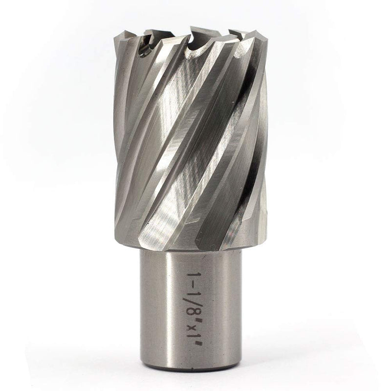 Annular Cutter JESTUOUS 3/4 Inch Weldon Shank 1-1/8 Cutting Diameter 1 Cutting Depth with Two-Flat HSS Kit for Magnetic Drill Press,1 Piece